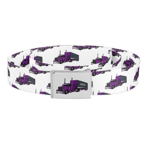 Semi_trailer truck cartoon illustration belt