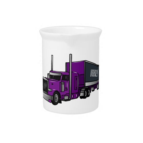 Semi_trailer truck cartoon illustration beverage pitcher