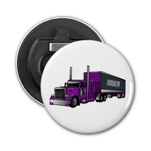 Semi_trailer truck cartoon illustration bottle opener