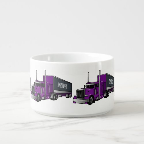 Semi_trailer truck cartoon illustration bowl