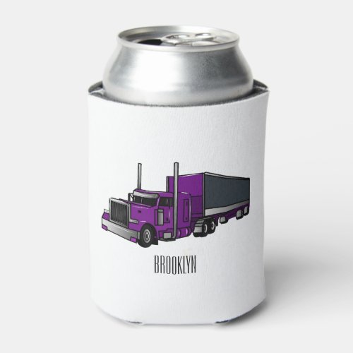 Semi_trailer truck cartoon illustration can cooler