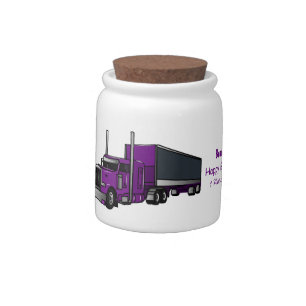 Semi-trailer truck cartoon illustration candy jar