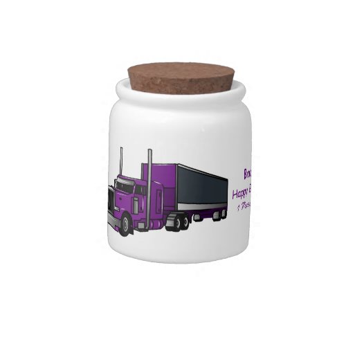 Semi_trailer truck cartoon illustration candy jar