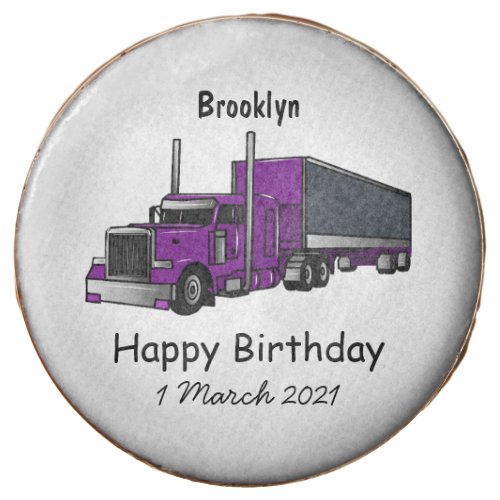 Semi_trailer truck cartoon illustration chocolate covered oreo