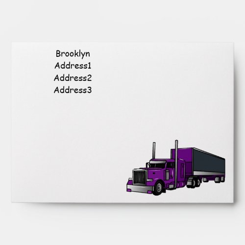 Semi_trailer truck cartoon illustration envelope