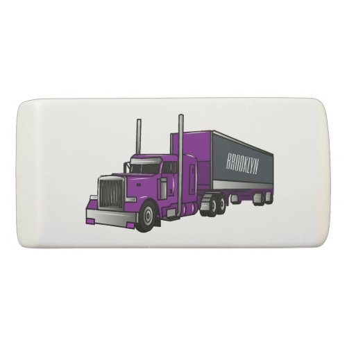 Semi_trailer truck cartoon illustration eraser