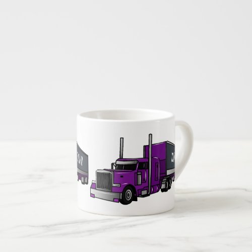 Semi_trailer truck cartoon illustration espresso cup