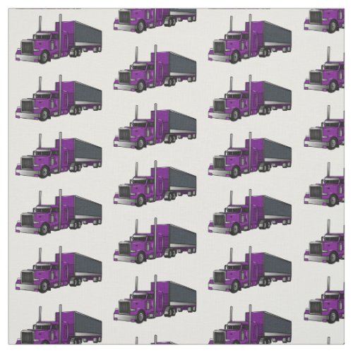 Semi_trailer truck cartoon illustration fabric