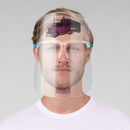 Semi-trailer truck cartoon illustration face shield (Insitu)