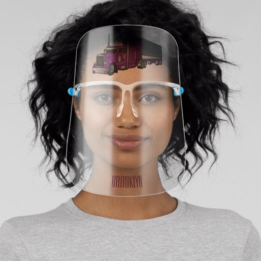 Semi-trailer truck cartoon illustration face shield (Insitu)