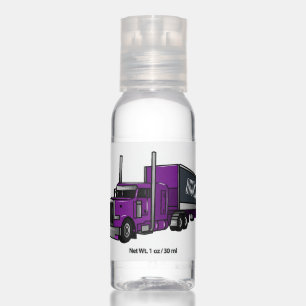 Semi-trailer truck cartoon illustration hand sanitizer