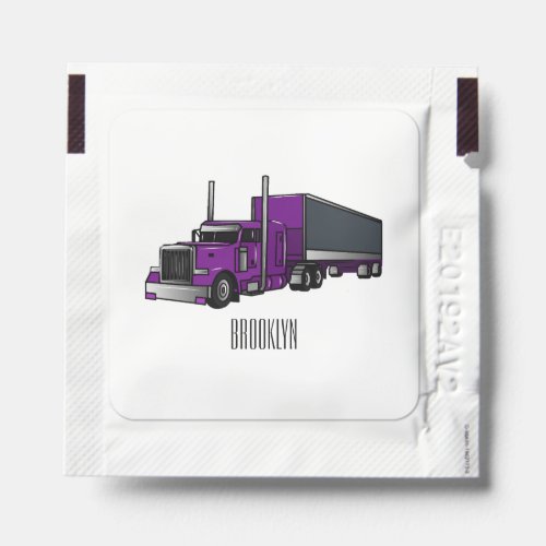 Semi_trailer truck cartoon illustration hand sanitizer packet