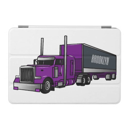 Semi_trailer truck cartoon illustration iPad mini cover