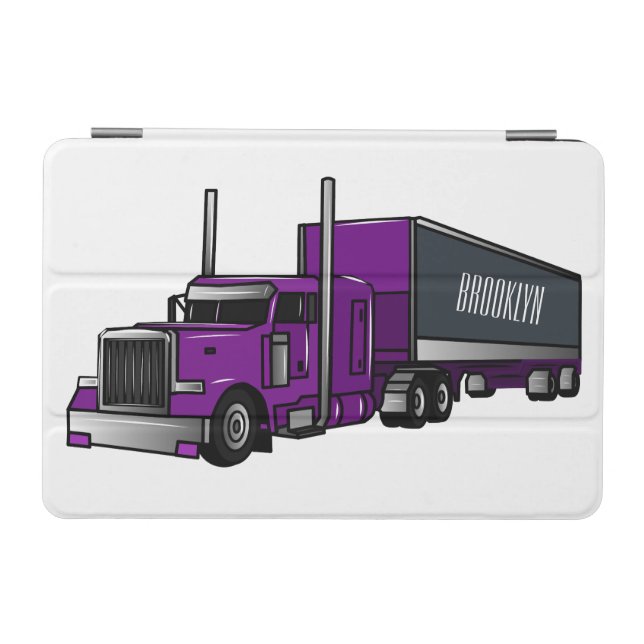 Semi-trailer truck cartoon illustration iPad mini cover (Horizontal)