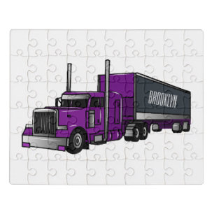 Semi-trailer truck cartoon illustration jigsaw puzzle