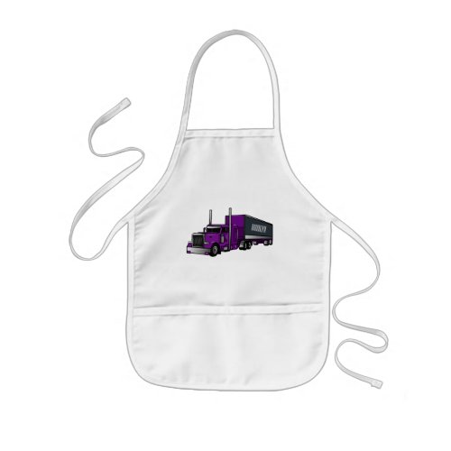 Semi_trailer truck cartoon illustration kids apron