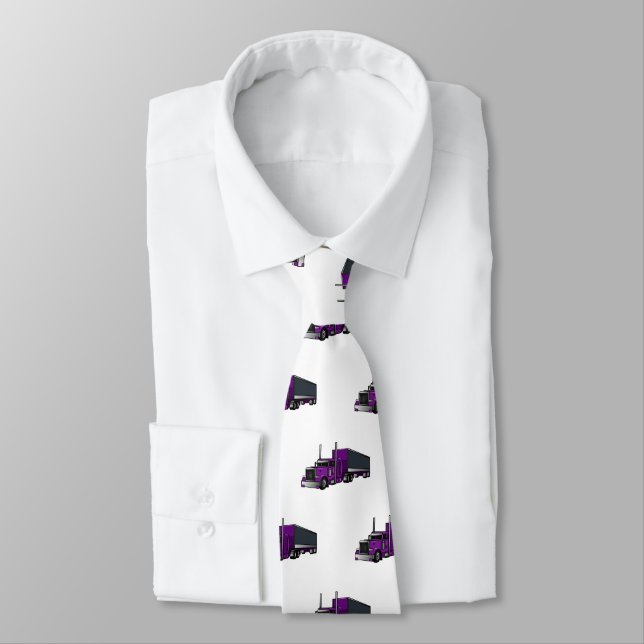 Semi-trailer truck cartoon illustration neck tie (Tied)