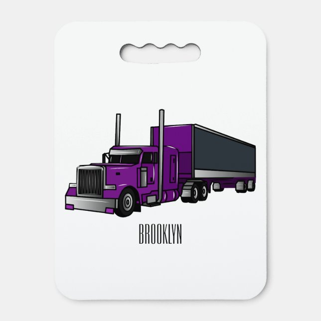 Semi-trailer truck cartoon illustration seat cushion (Front Vertical)