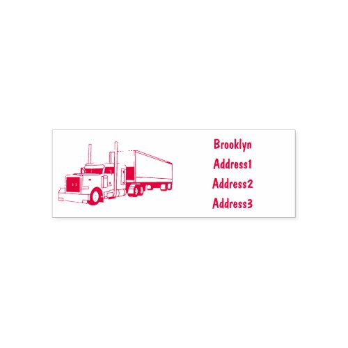 Semi_trailer truck cartoon illustration self_inking stamp