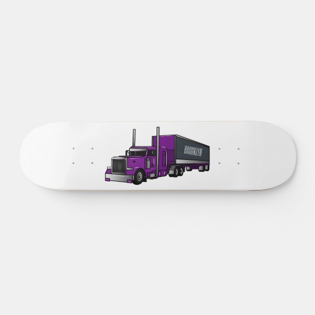 Semi-trailer truck cartoon illustration skateboard (Horz)