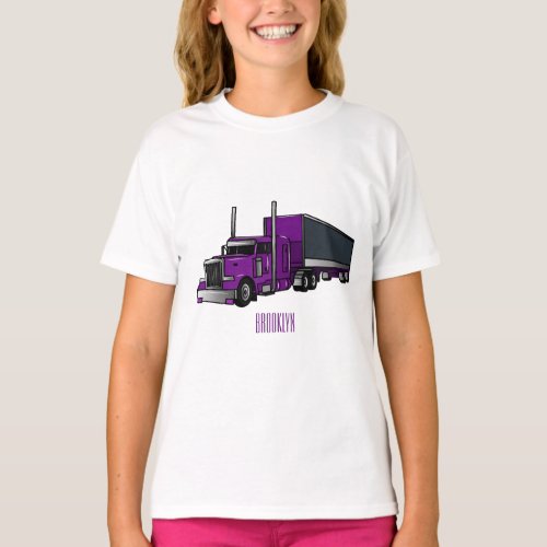 Semi_trailer truck cartoon illustration T_Shirt