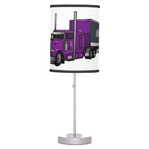 Semi_trailer truck cartoon illustration table lamp