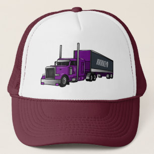 Semi-trailer truck cartoon illustration trucker hat