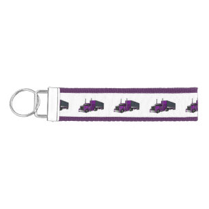 Semi-trailer truck cartoon illustration wrist keychain