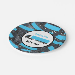 Semi-Trailer Truck Transportation Trucks Birthday Paper Plates