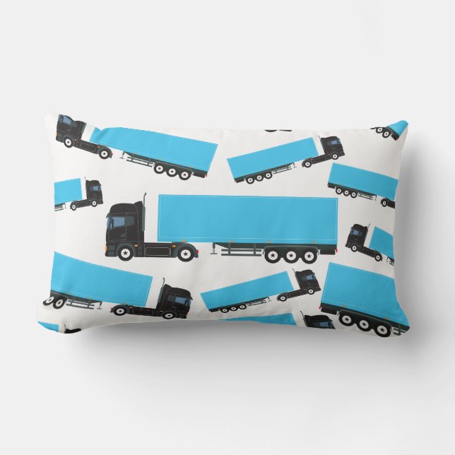 Semi-Trailer Truck Transportation Trucks Lumbar Pillow (Front)