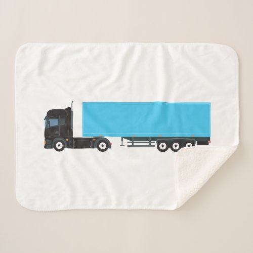 Semi_Trailer Truck Transportation Trucks Sherpa Blanket