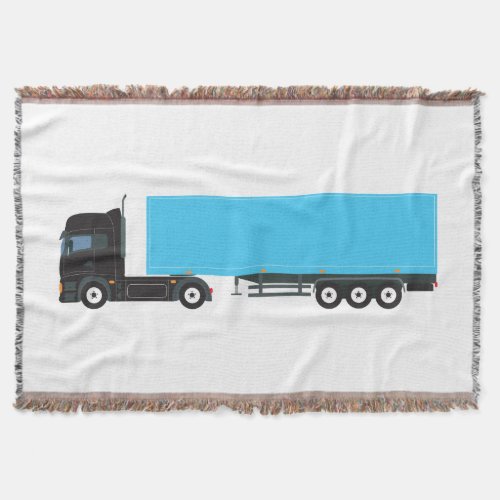 Semi_Trailer Truck Transportation Trucks Throw Blanket