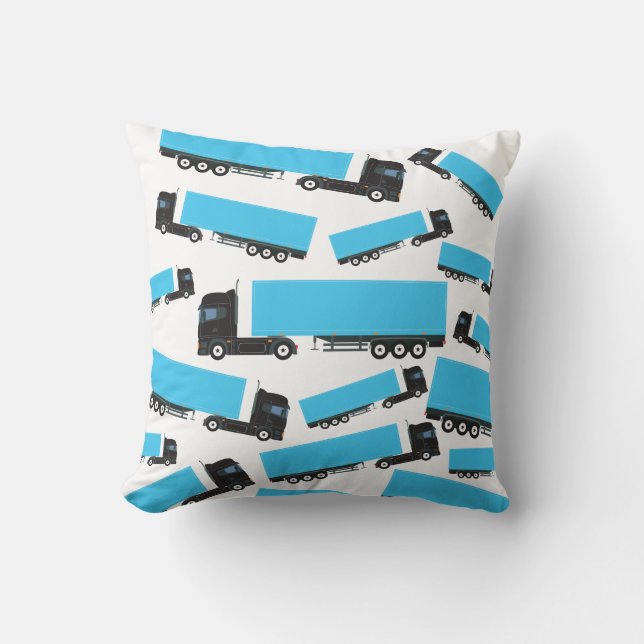 Semi-Trailer Truck Transportation Trucks Throw Pillow (Front)