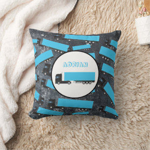 Semi-Trailer Truck Transportation Trucks Throw Pillow