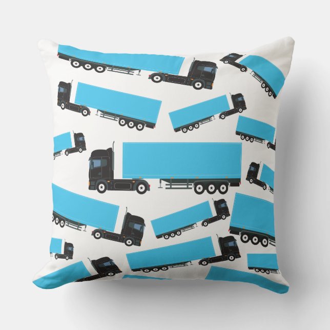 Semi-Trailer Truck Transportation Trucks Throw Pillow (Front)