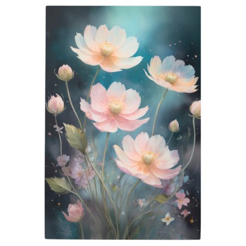  Semi Transparent Ethereal Cosmos Flowers SC6  Metal Print