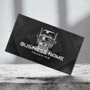 Semi Truck Abstract Black Professional Trucking Business Card