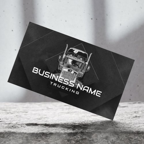 Semi Truck Abstract Black Professional Trucking Business Card