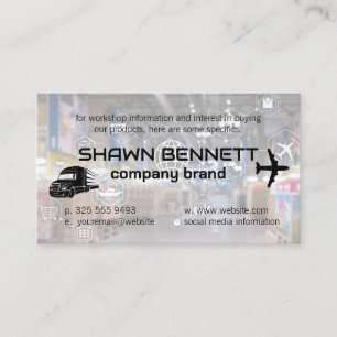 Semi Truck   Aircraft   Logistics Shipping Network Business Card