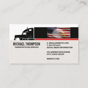 Semi Truck   American Flag   Eagle Business Card