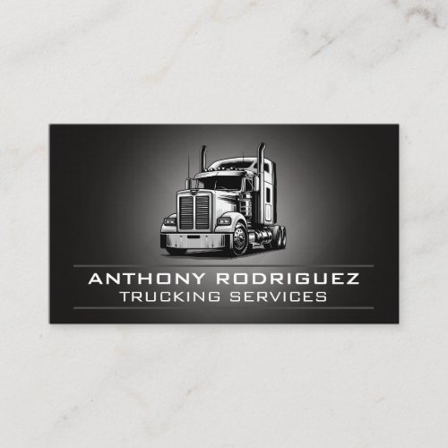 Semi Truck Big Rig | Transport Deliveries Business Card