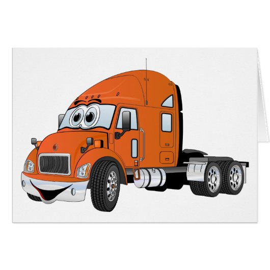 Semi Truck Cab Orange Cards (Front Horizontal)