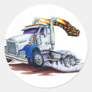 Semi Truck Classic Round Sticker