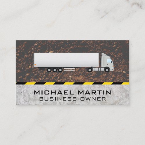 Semi Truck  Construction Business Card