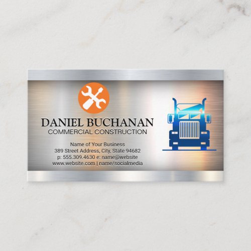 Semi Truck  Construction  Hand Tools Business Card