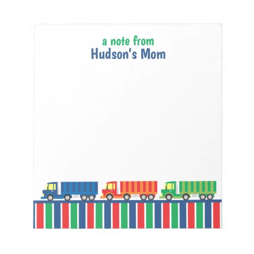 Semi Truck Convoy Personalized Notepad