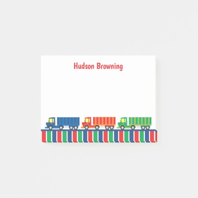 Semi Truck Convoy Personalized Notepad (Front)