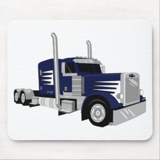 Semi Truck Dark Blue Mouse Pad