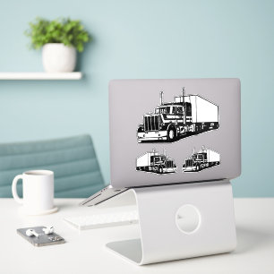 Semi Truck diesel Trucking Art ink drawing Sticker