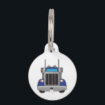 Semi Truck Front Pet ID Tag<br><div class="desc">Great design for truckers!</div>